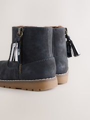 Navy Wide Fit (G) Chelsea Zip Tassel Ankle Boots - Image 4 of 6