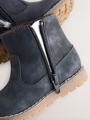 Navy Wide Fit (G) Chelsea Zip Tassel Ankle Boots - Image 6 of 6