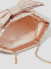Monsoon Pink Mila Metallic Plisse Bow Bag - Image 3 of 4
