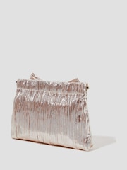 Monsoon Pink Mila Metallic Plisse Bow Bag - Image 4 of 4
