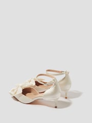 Monsoon Natural Stacy Satin Bow Pointed Toe Heels - Image 3 of 4