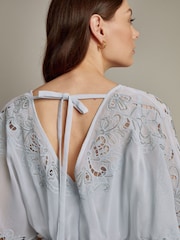 Monsoon Blue Tatiana Angel Sleeve Embellished Maxi Dress - Image 2 of 5
