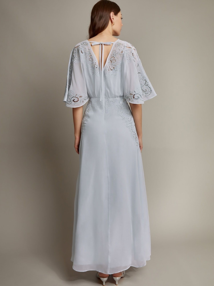 Monsoon Tatiana Angel Sleeve înfrumusețată Rochie lungă - Image 4 of 5