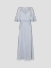 Monsoon Blue Tatiana Angel Sleeve Embellished Maxi Dress - Image 5 of 5