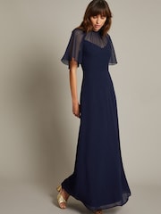 Monsoon Blue Mona Angel Sleeve Maxi Dress - Image 1 of 5