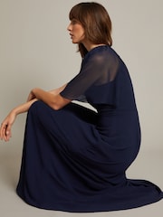 Monsoon Blue Mona Angel Sleeve Maxi Dress - Image 4 of 5