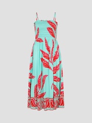 Monsoon Green Pamela Palm Print Midi Sundress - Image 5 of 5