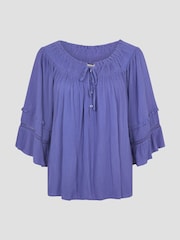 Monsoon Blue Ava Off The Shoulder Smock Top - Image 5 of 5