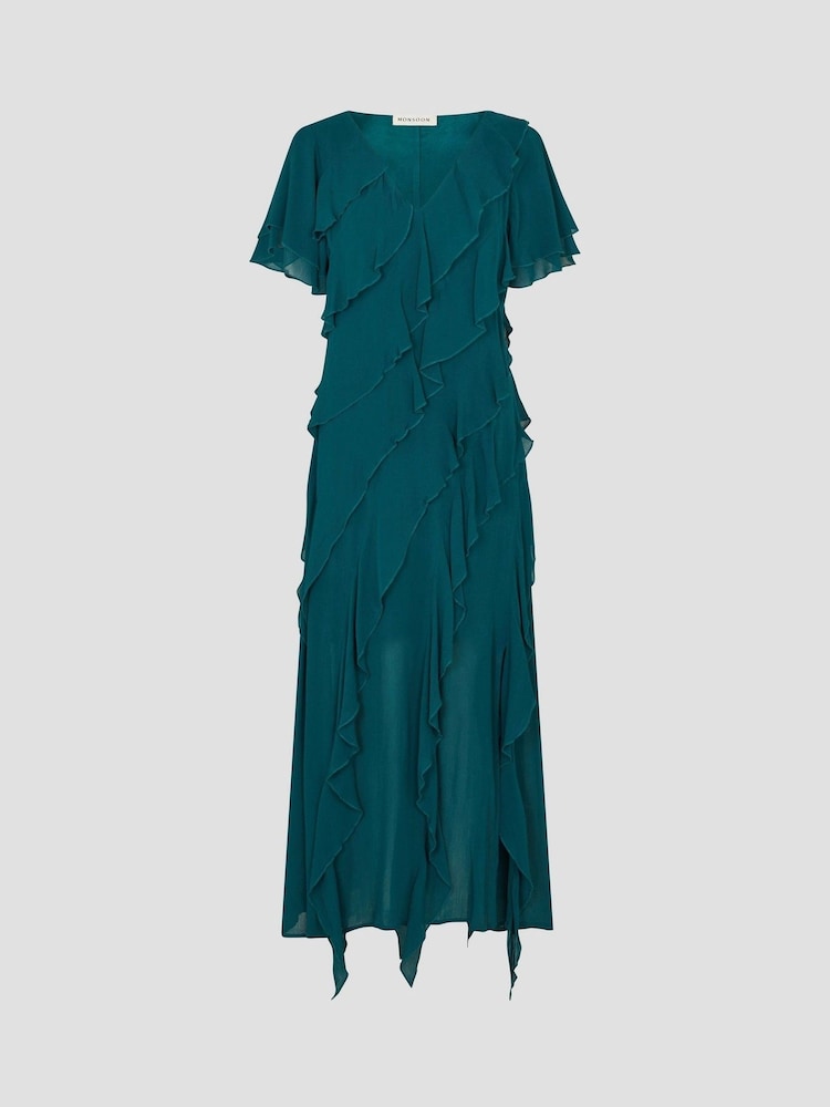 Monsoon Blue Renata Ruffle Maxi Dress - Image 5 of 5