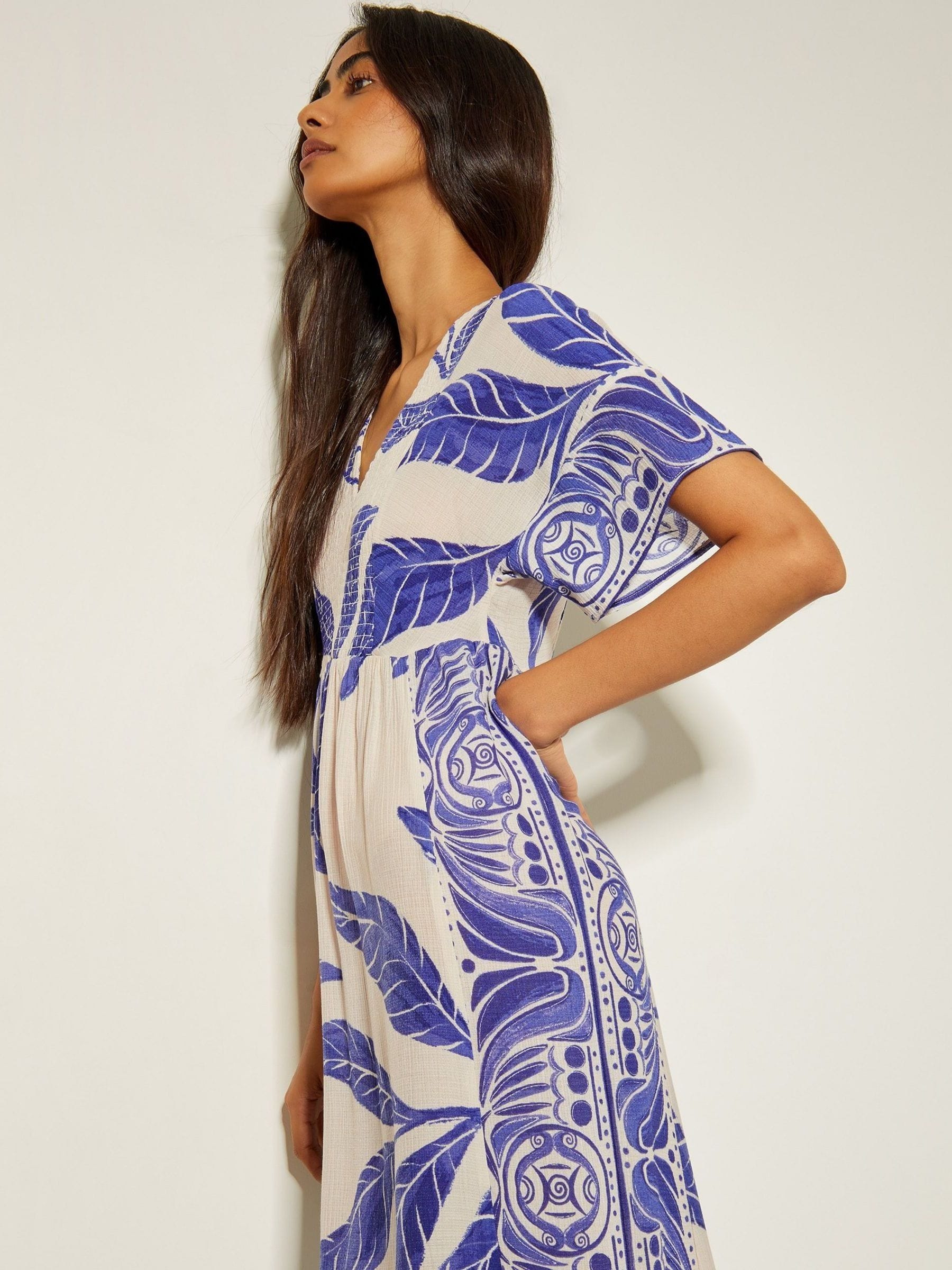 Palm print midi dress new arrivals