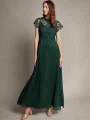 Monsoon Green Monica Lace Maxi Dress - Image 1 of 5