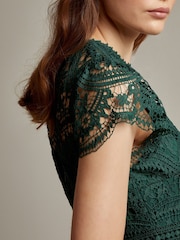 Monsoon Green Monica Lace Maxi Dress - Image 2 of 5