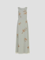 Monsoon Green Sarah Embellished Cowl Neck Maxi Dress - Image 5 of 5