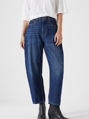 Hush Blue Stripe Barrel Leg 100% Cotton Jeans - Image 1 of 6
