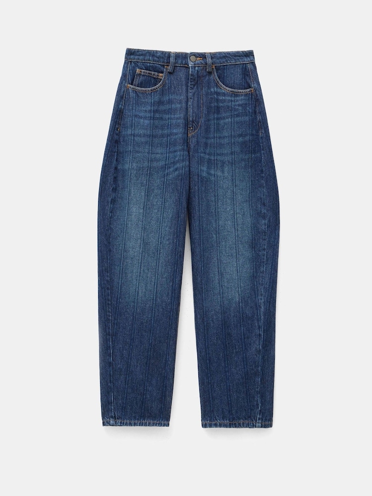 Hush Blue Stripe Barrel Leg 100% Cotton Jeans - Image 6 of 6