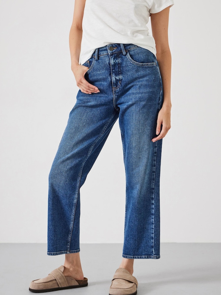 Hush Blue Blue Nina Straight Cropped 100% Cotton Jeans - Image 1 of 5