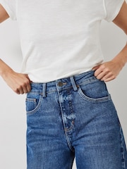 Hush Blue Blue Nina Straight Cropped 100% Cotton Jeans - Image 4 of 5
