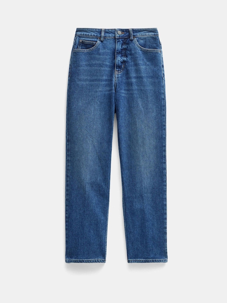 Hush Blue Blue Nina Straight Cropped 100% Cotton Jeans - Image 5 of 5