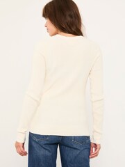 FatFace Nils Ivory Knitted Rib Top - Image 2 of 6