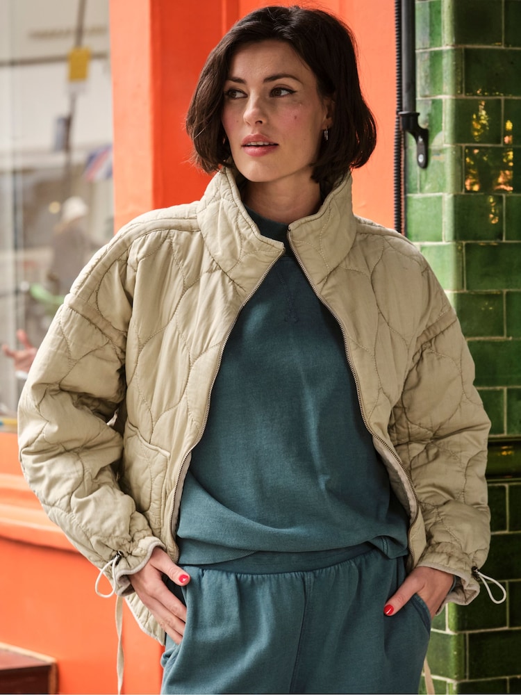 FatFace Maja Light Green Quilted Jacket - Image 1 of 6