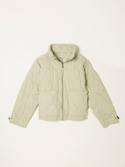 FatFace Maja Light Green Quilted Jacket - Image 6 of 6