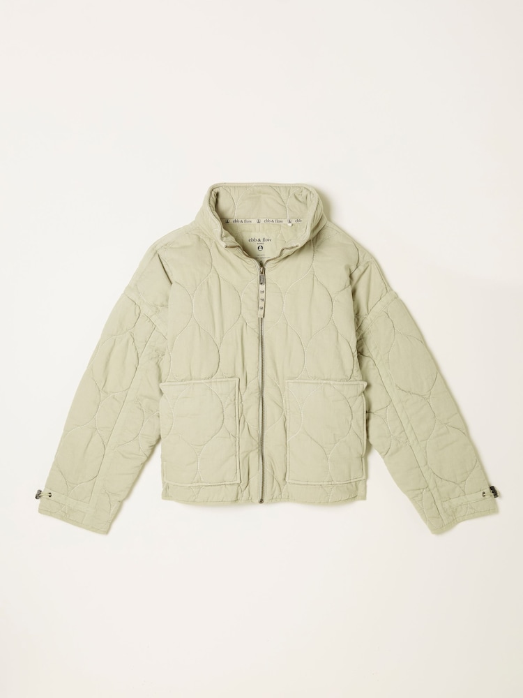 FatFace Maja Light Green Quilted Jacket - Image 6 of 6 FatFace Maja Light Green Quilted Jacket - Image 6 of 6