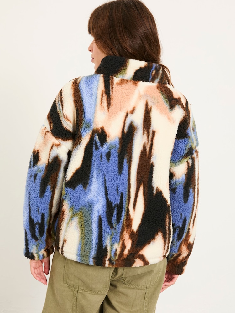 FatFace Raya Natural Printed Half Neck Fleece - Image 2 of 5 FatFace Raya Natural Printed Half Neck Fleece - Image 2 of 5