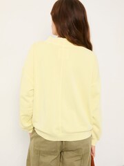 FatFace Lars Yellow Plain V Neck Sweat Top - Image 2 of 6