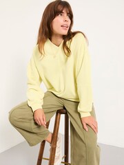 FatFace Lars Yellow Plain V Neck Sweat Top - Image 5 of 6