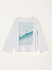 FatFace Frey Grey Long Sleeve Graphic T Shirt - Image 2 of 2