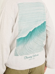 FatFace Frey Grey Long Sleeve Graphic T Shirt - Image 3 of 6