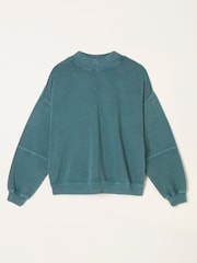 FatFace Jule Teal Blue Sweat Top - Image 1 of 5