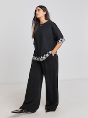 Simply Be Black Cut Work T-Shirt - Image 4 of 4