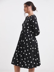 Simply Be Black Chrome Supersoft Pocket Midi Dress - Image 1 of 4
