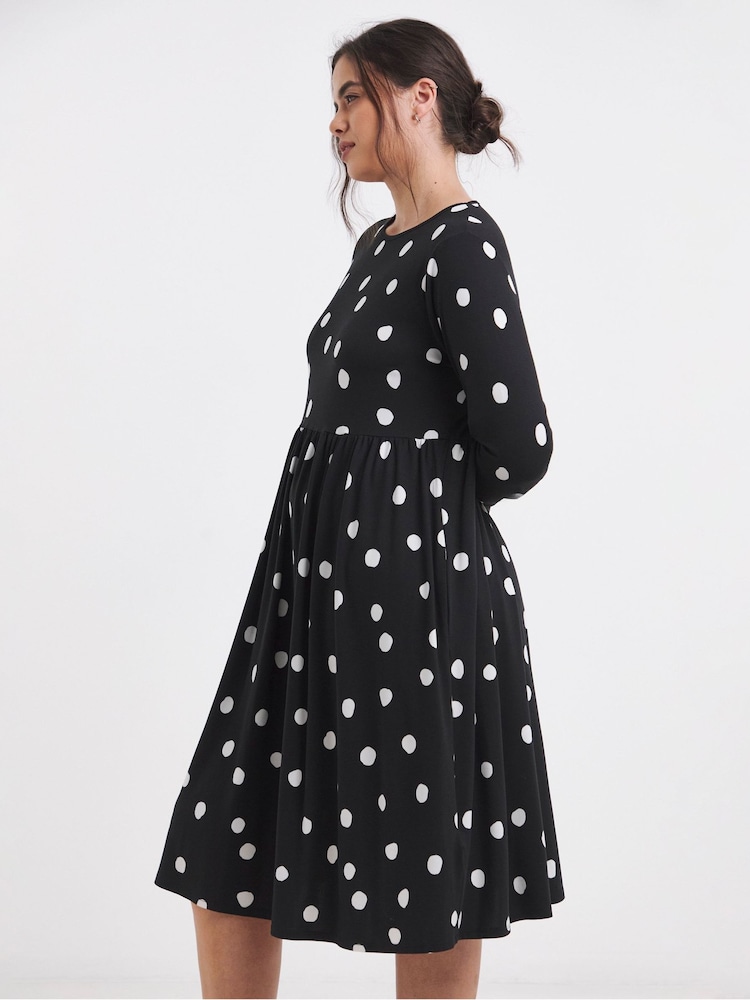 Simply Be Black Chrome Supersoft Pocket Midi Dress - Image 1 of 4