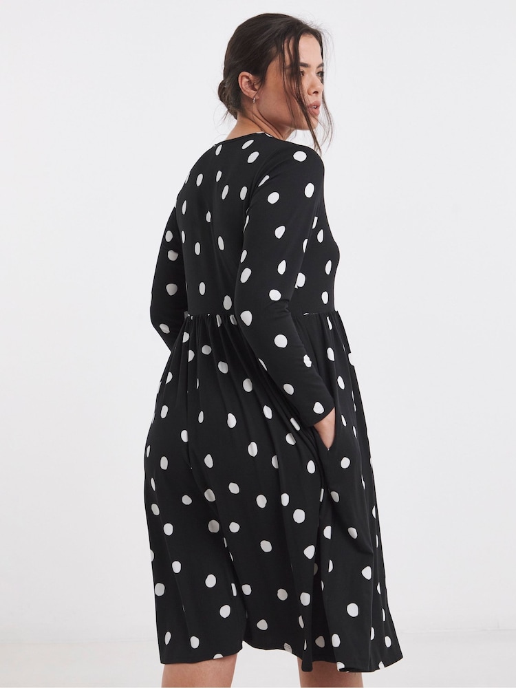 Simply Be Black Chrome Supersoft Pocket Midi Dress - Image 2 of 4