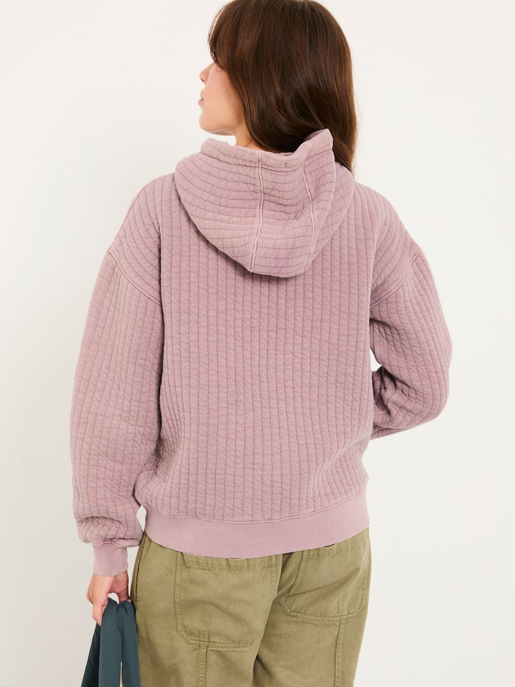 FatFace Elvy Lilac Purple Quilted Hoodie - Image 2 of 5 FatFace Elvy Lilac Purple Quilted Hoodie - Image 2 of 5