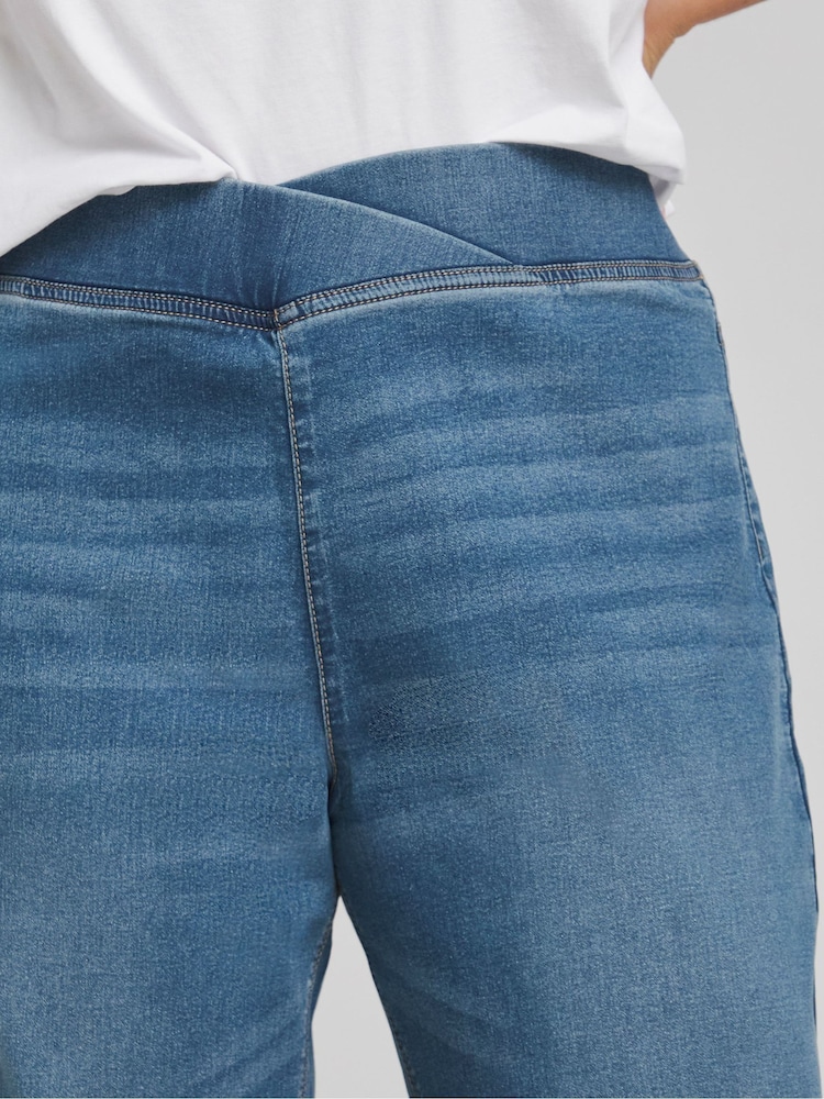 Simply Be Blue Wide Leg Weekender Jeggings - Image 2 of 4
