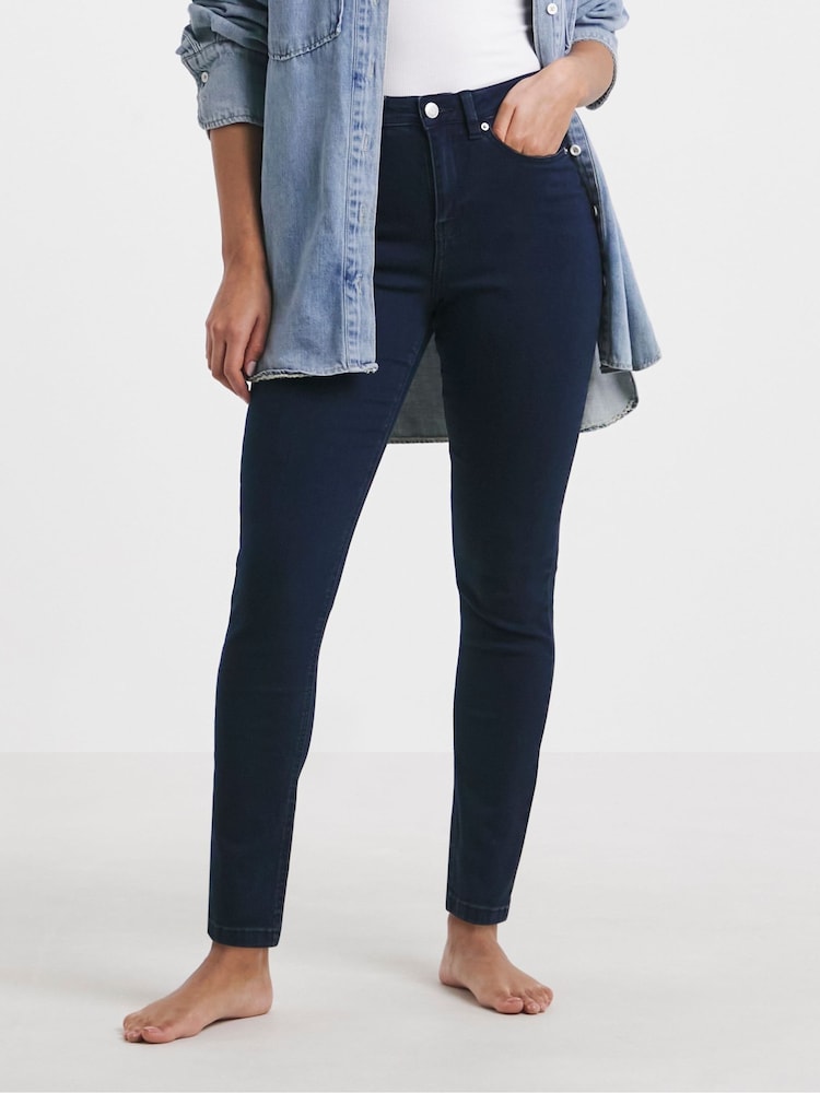 Niebieski - Simply Be High Waisted Super Stretch Slim Jeans - Image 4 of 5