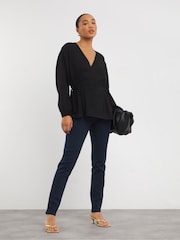 modra - Simply Be z visokim pasom Super Raztegljivo Slim kavbojke - Slika 5 iz 5