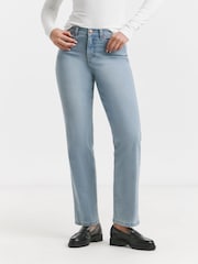 Simply Be Light Blue Petite 24/7 Straight Leg Jeans - Image 1 of 5