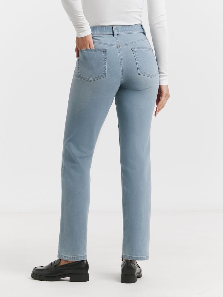 Simply Be Light Blue Petite 24/7 Straight Leg Jeans - Image 2 of 5
