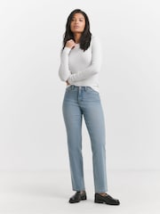 Simply Be Light Blue Petite 24/7 Straight Leg Jeans - Image 5 of 5