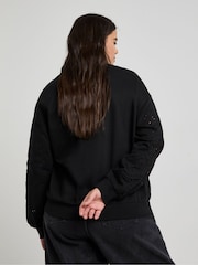 Simply Be Black Cut Work Sweatshirt - Image 2 of 4