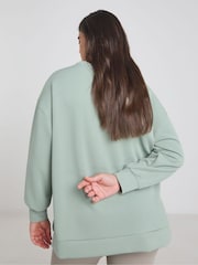 Simply Be Green Luxe Modal Dip Back Sweatshirt - Image 2 of 4