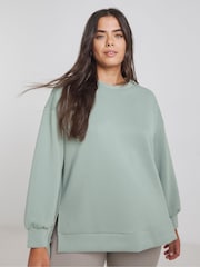 Simply Be Green Luxe Modal Dip Back Sweatshirt - Image 4 of 4