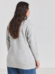 Simply Be Grey Sponge Ballet Wrap Cardigan - Image 2 of 4