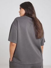 Simply Be Grey Luxe Modal Short Sleeve Sweatshirt - Image 2 of 4