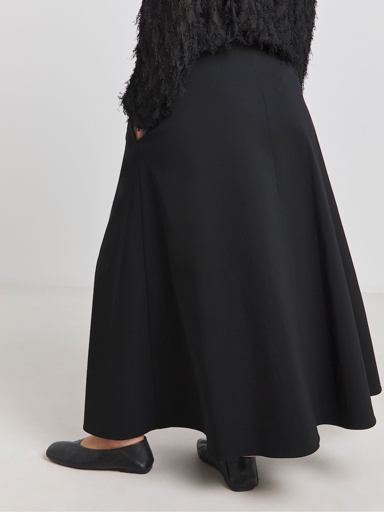 Simply Be Black Cotton Poplin Full Skirt - Image 2 of 4