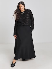 Simply Be Black Cotton Poplin Full Skirt - Image 4 of 4